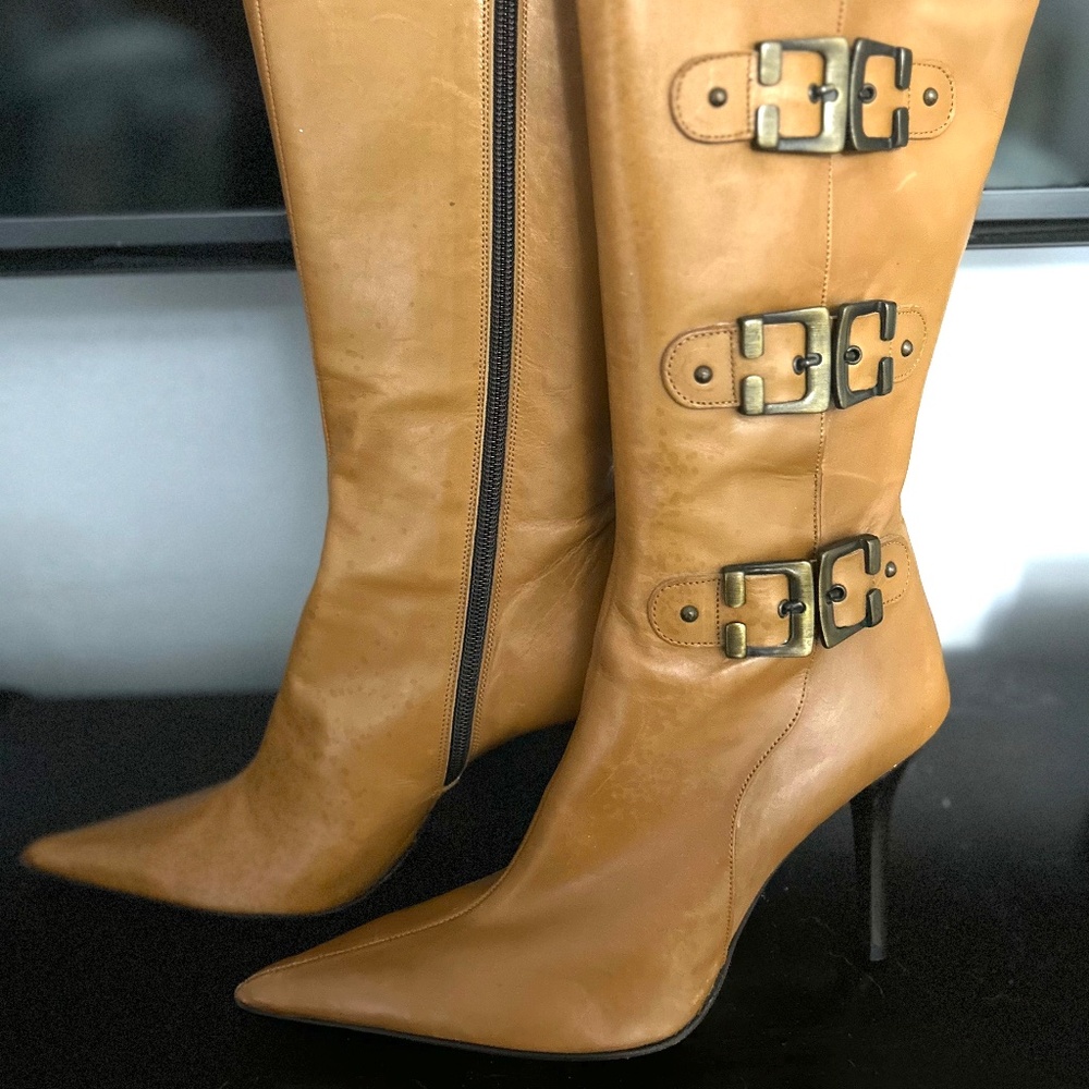 Charles David Knee High Leather Boots.